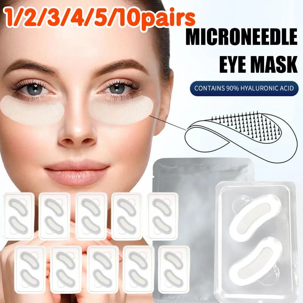 Maschera Patch Occhi con Micro-aghi da 0,2 mm con Acido Ialuronico e Collagene per Anti-Rughe e Occhiaie, Maschera Occhi per Idratazione Profonda, Cura degli Occhi