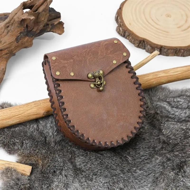 31BF Custodia per soldi cosplay dall'aspetto autentico Borsa per monete con cintura in pelle PU impermeabile per accessori per