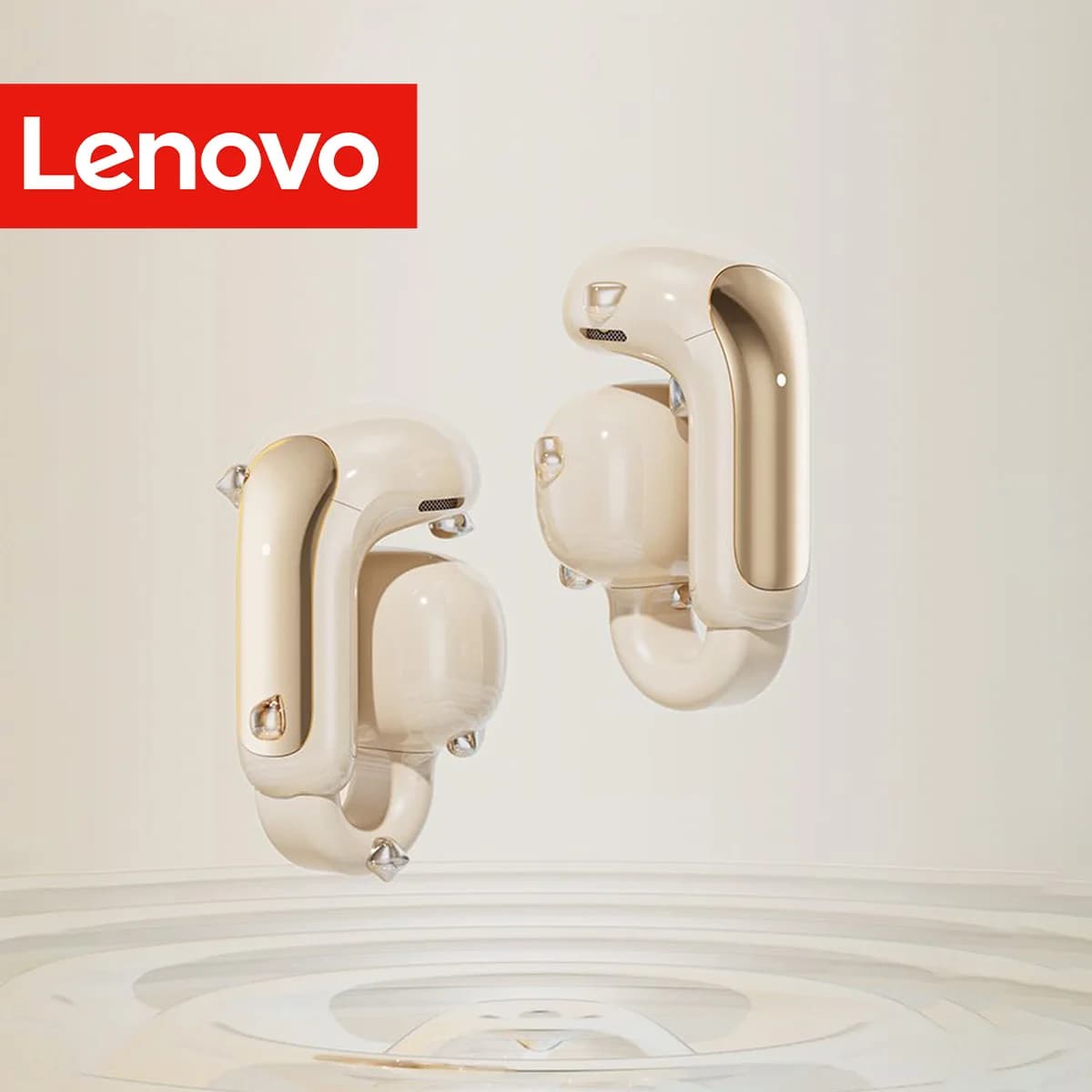 Lenovo 5.4 Bluetooth Headphones with Clip for Earrings, Ergonomic Design, Hybrid ANC Rumor Cancellation, 40 Hours Autonomy