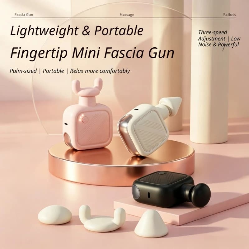 Mini Pocket Massage Gun Brushless Motor Deep Tissue Percussion Muscle Relaxer Cordless Rechargeable USB with 3 Heads