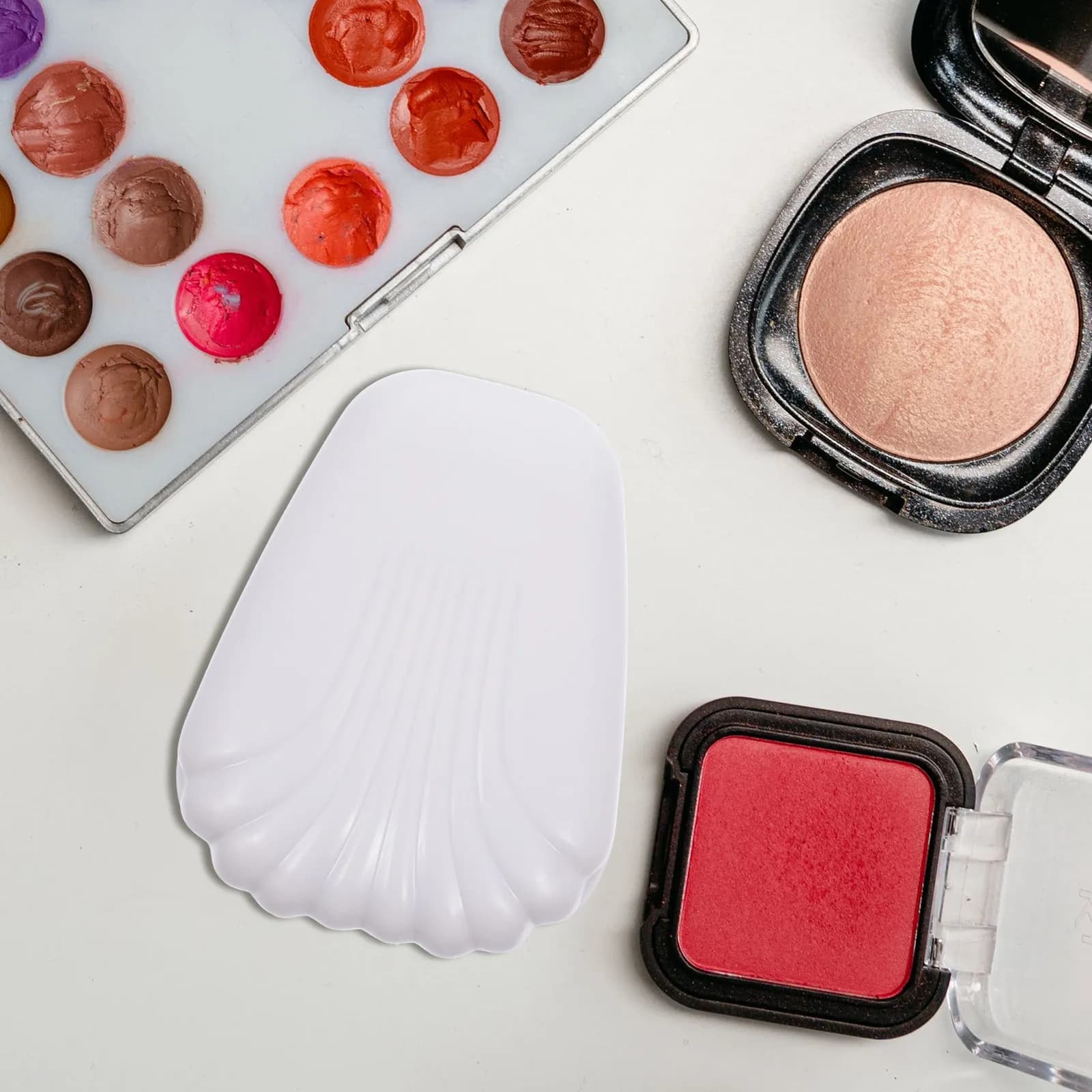 Set di 5 Pennelli per Trucco Portatili da Viaggio, Pennelli Compatti per Ombretto, Fondotinta e Illuminante con Custodia