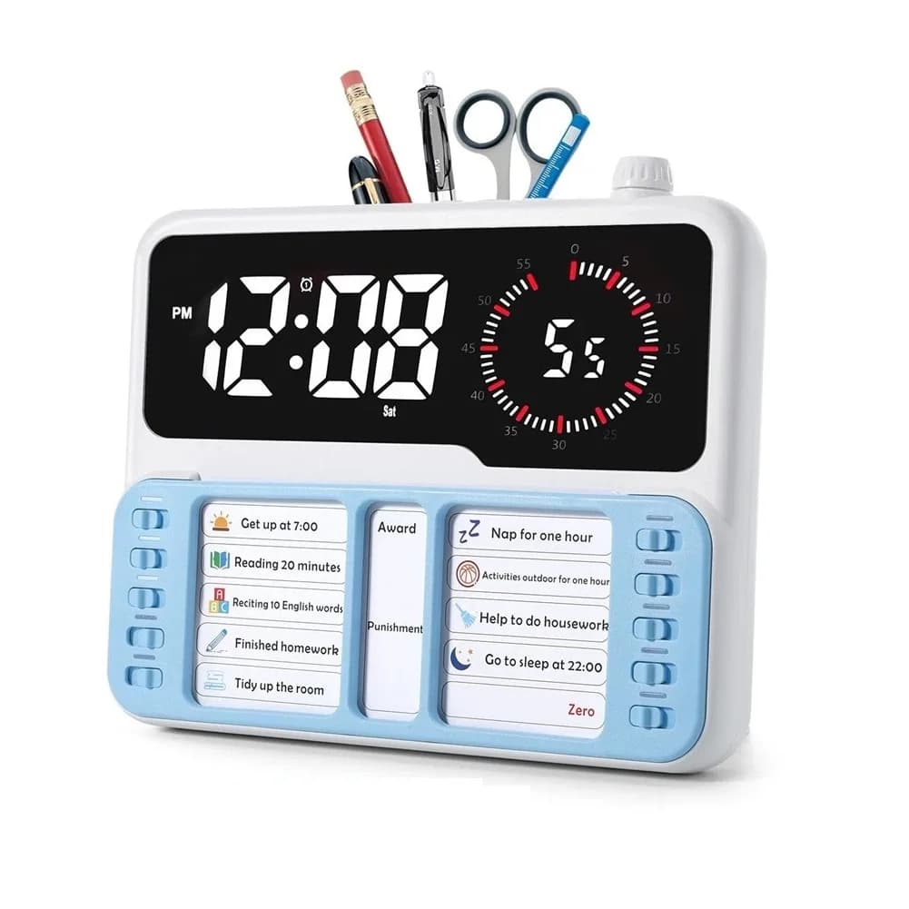 Orologio digitale compatto con timer silenzioso per il conto alla rovescia, timer visivo interattivo per bambini, timer silenzioso per la classe e la casa
