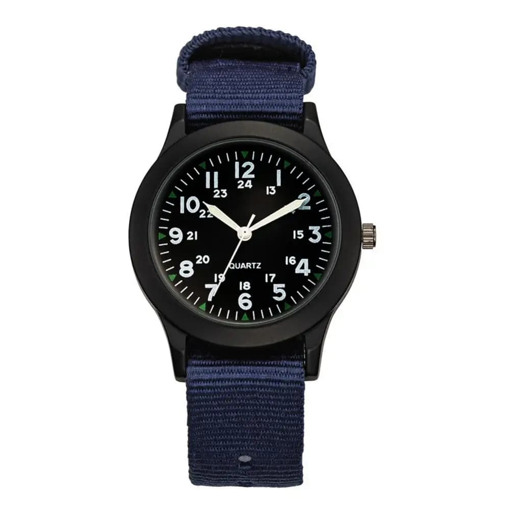 Orologio da polso alla moda da uomo con quadrante rotondo, cinturino in nylon, sport all'aria aperta, affari, orologio da polso al quarzo