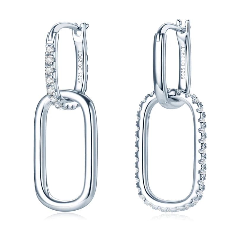 IOGOU 0.29cttw Full D Moissanite Huggie Orecchini Graffetta Orecchini a maglia per ragazze Orecchini a cerchio in argento sterling 925 Regalo per feste
