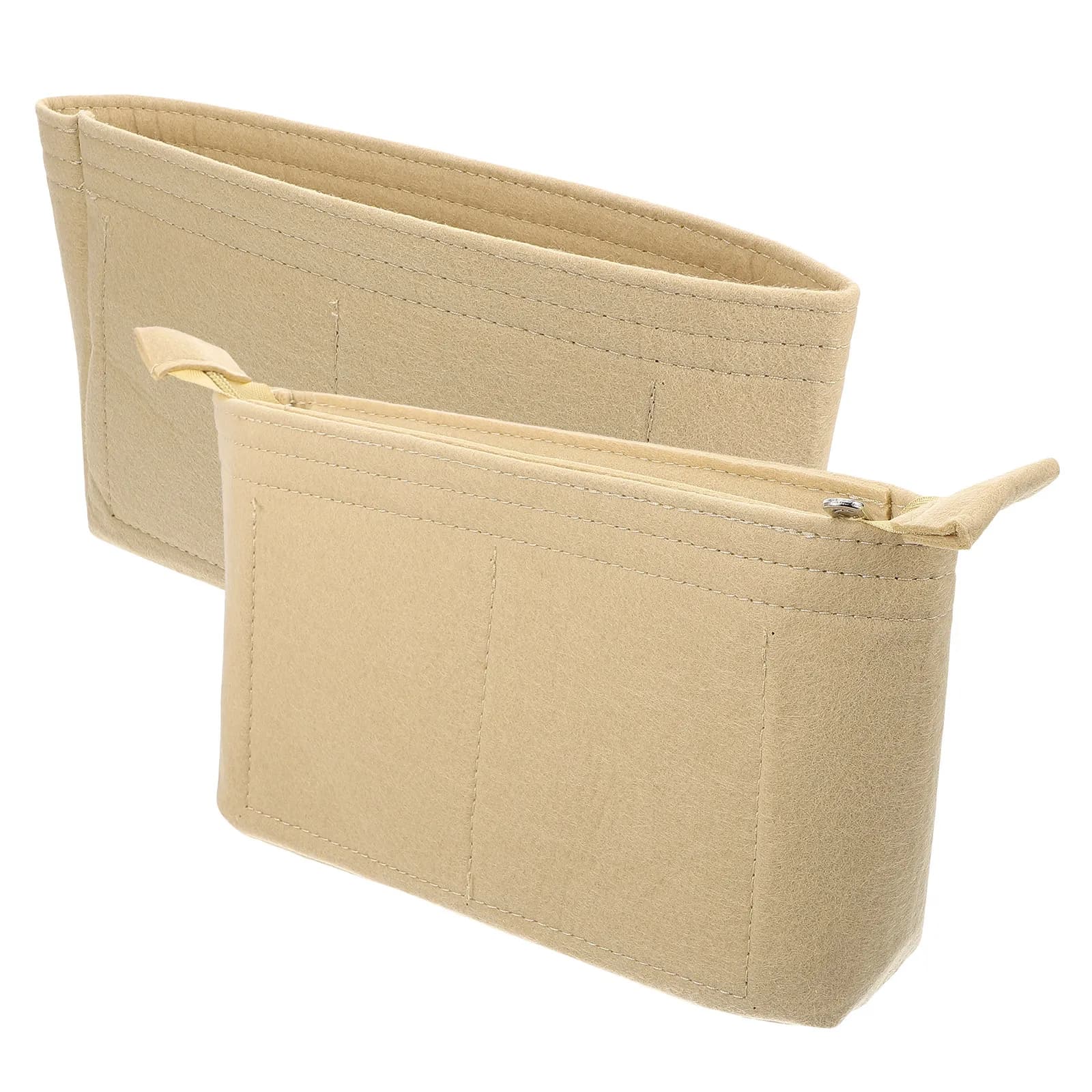 2Pcs Small Purse Organizer Insert Felt Material Compact Lightweight Bag Liner for Handbags Tote Backpack Travel Purse Organizer