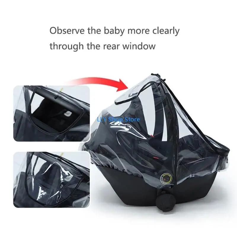 T8UD Children's Car Seat Rain Cover EVA Stroller for Food Use Weather Shield Waterproof Windproof