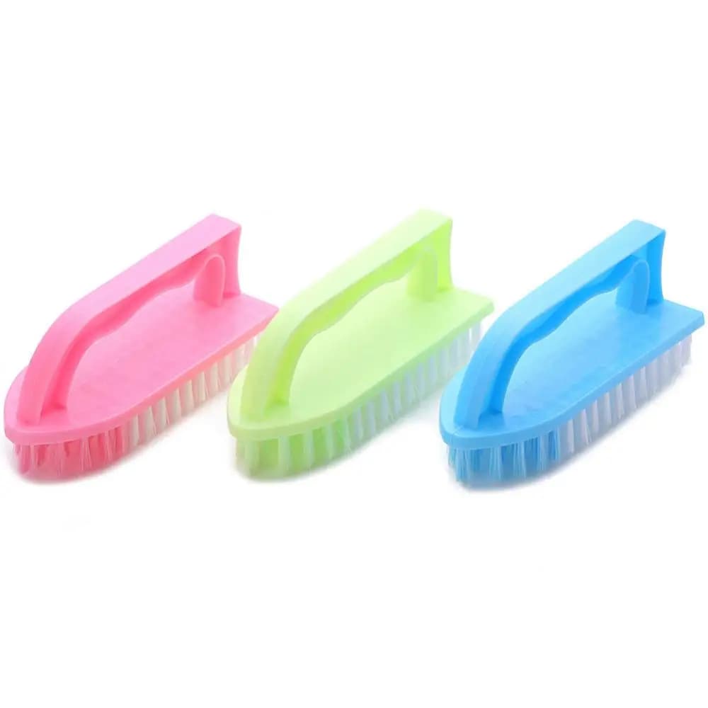 Spazzola per la pulizia in plastica con setole rigide e manico, per vestiti, scarpe, pentole, utensili, prodotti per la casa e per il bucato