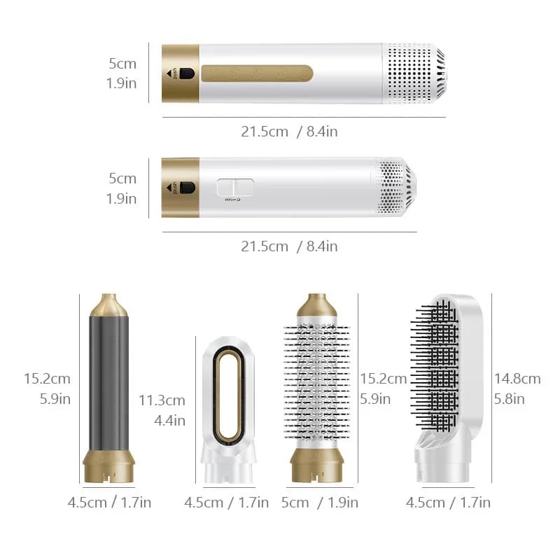 5-in-1 Bestseller Air Combs Set, Automatic Hair Dryer, Multifunction Hair Dryer with Interchangeable Accessories