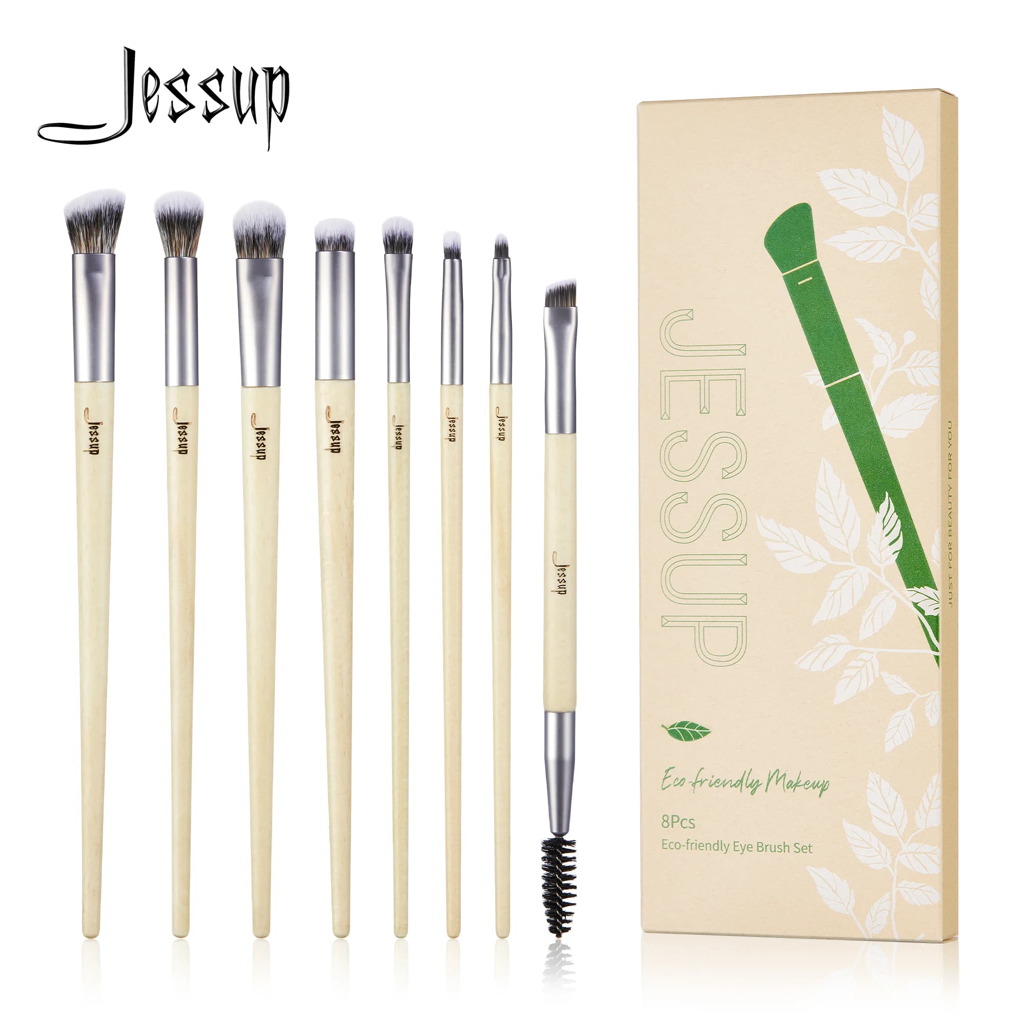 Jessup set of 8 pieces Cruelty free Precision Duo eyebrow brush Eyeliner Blending Concealer Spoolie T328