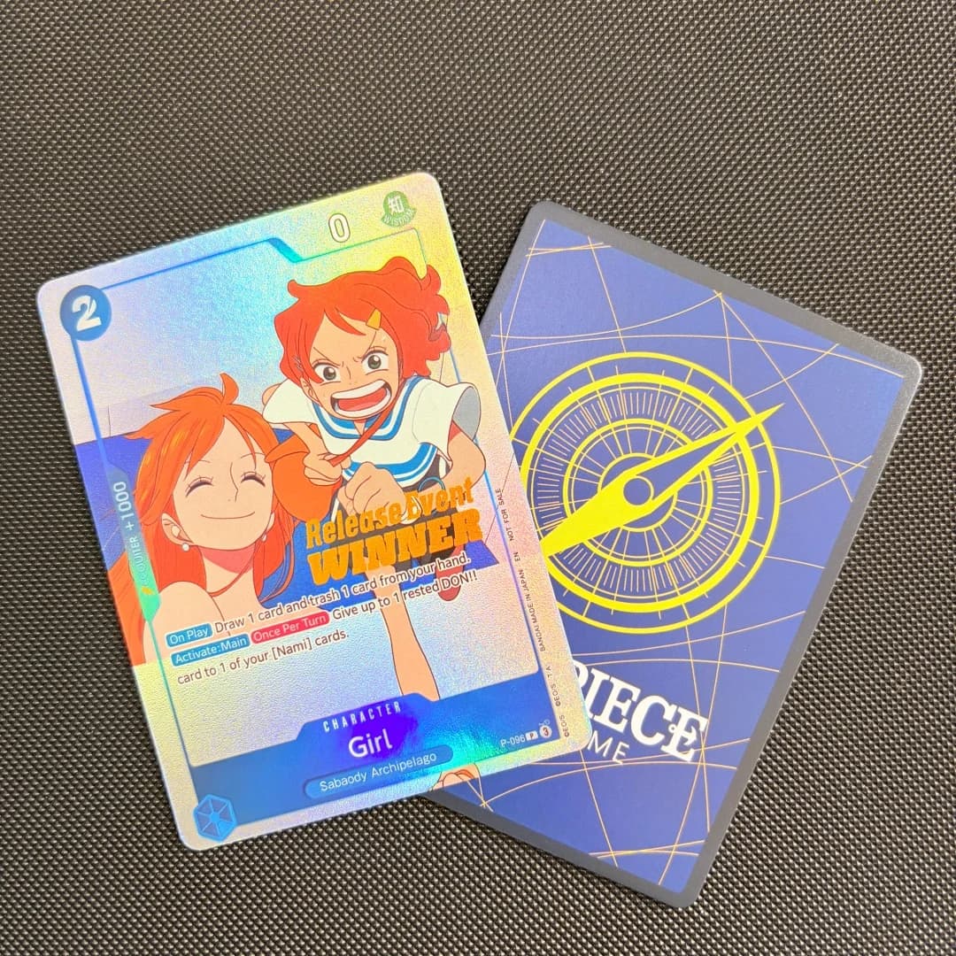 One Piece Versione Americana OPCG DIY P-096 Carta Pieghevole Lucida Nami Girl Anime Cartoon Edizione Limitata Promozione Gioco Collezione Carte Giocattoli