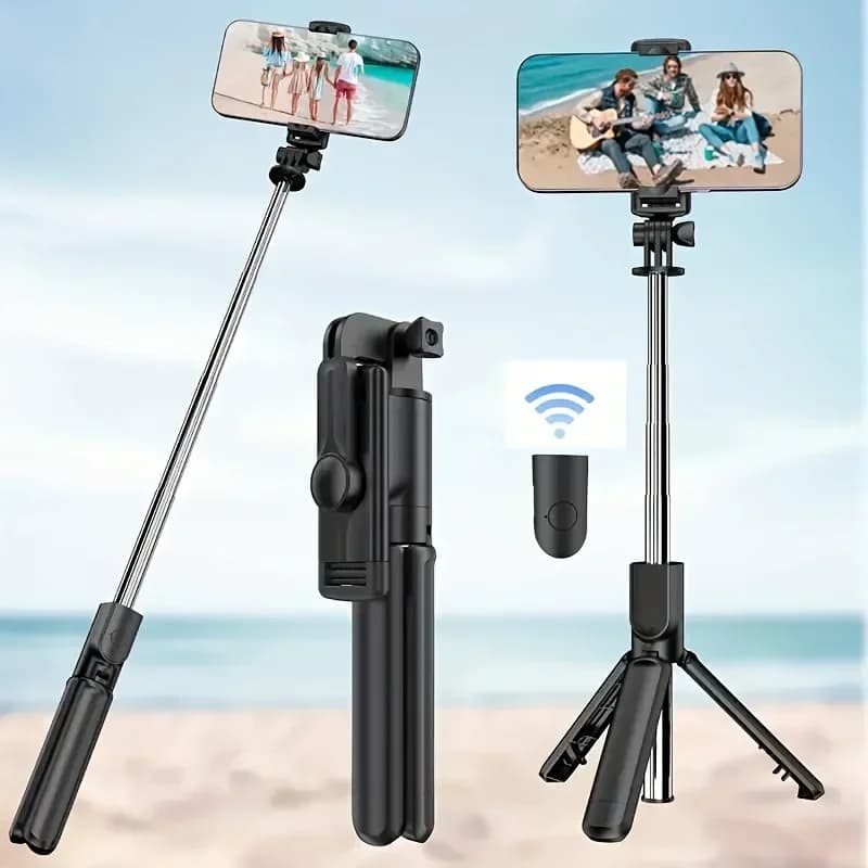 Treppiede portatile per selfie stick pieghevole 360 ​ ​ rotazione del grado con selfie stick Bluetooth adatto per riprese dal vivo su smartphone