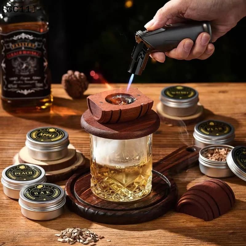 Set per affumicatura con barile per whisky - Strumento per aromatizzare cocktail da bar con barile e filtro, infusore per affumicatura per migliorare il gusto delle bevande〔CC11〕