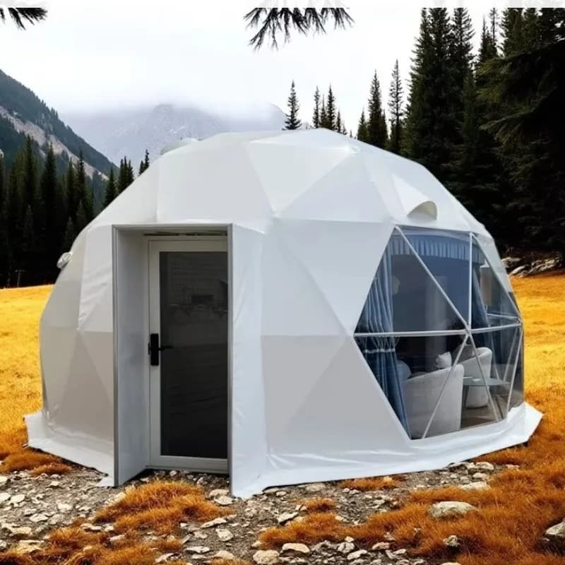 Glamping Dome Tent Outdoor Hotel Resort Tent Transparent Dome Tent Hexagonal Geodesic Air Camping House Customized