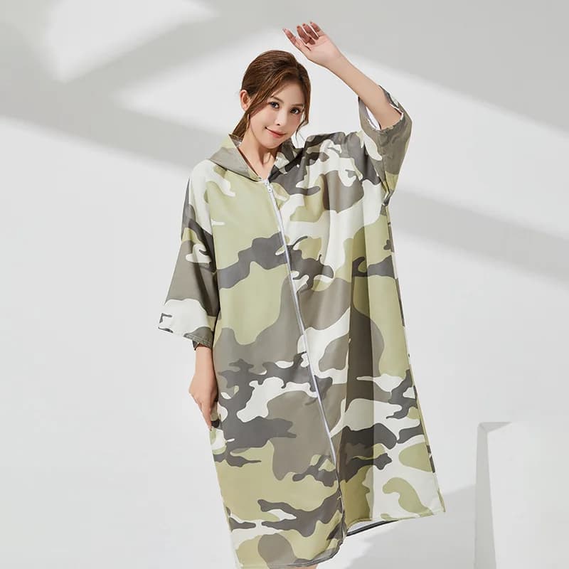 New UPF50+Quick-Dry Robe Swimming Towel Sun Protect Surf Beach Vacation Bathrobe Absorbent Beach Towel Surfing Soft Warm Towel