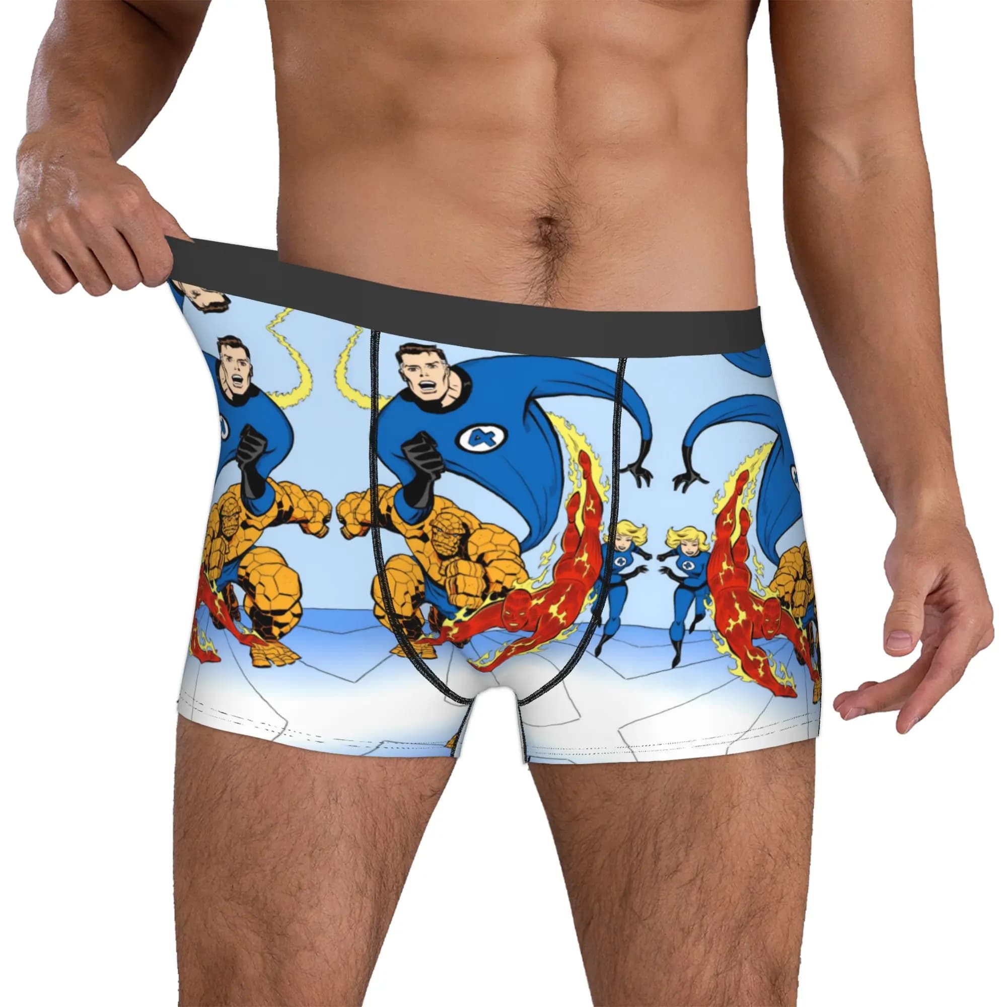 Boxer personalizzati Fantastics Anime Fours per uomo, stampa 3D, biancheria intima superiore, slip traspiranti