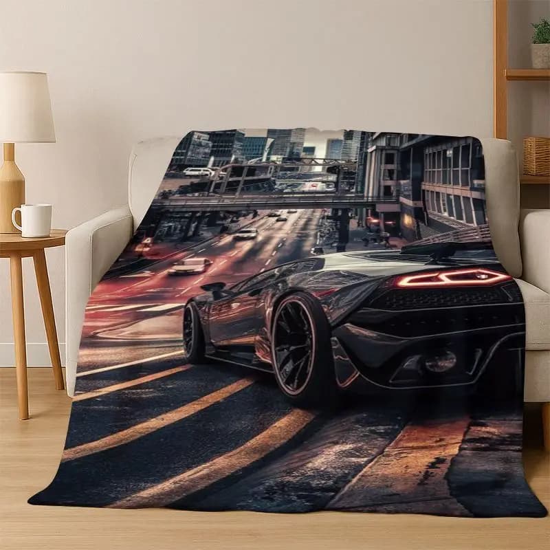 Coperta in flanella Moto Racing Future Concept Sports Car, morbida e calda, per camera da letto, soggiorno, letto, viaggi, campeggio, picnic