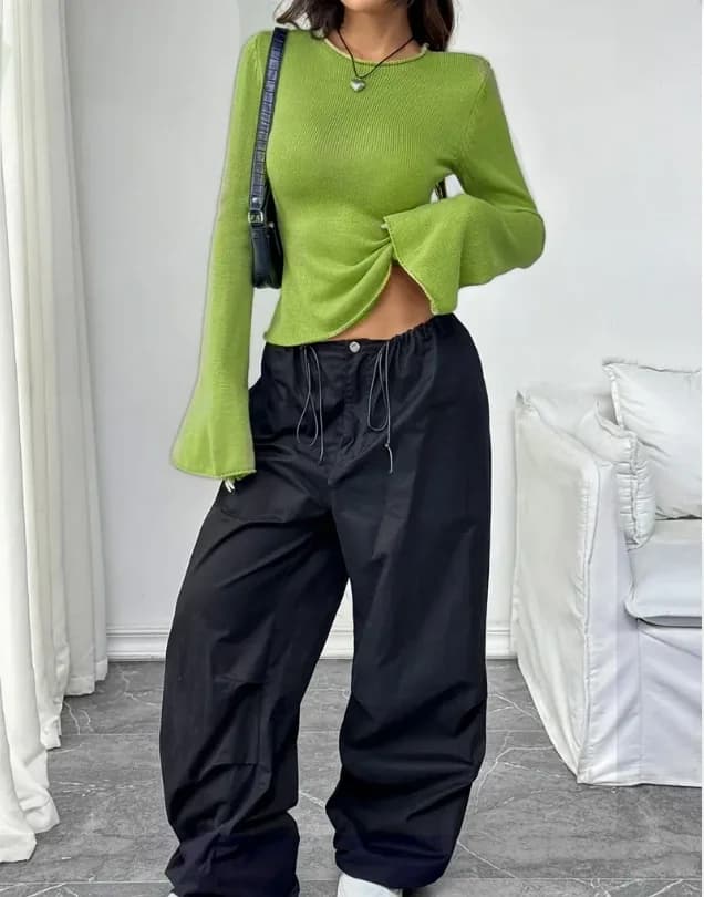Maglione lavorato a maglia da donna in tinta unita, primaverile e autunnale, versatile e alla moda, abbigliamento casual.