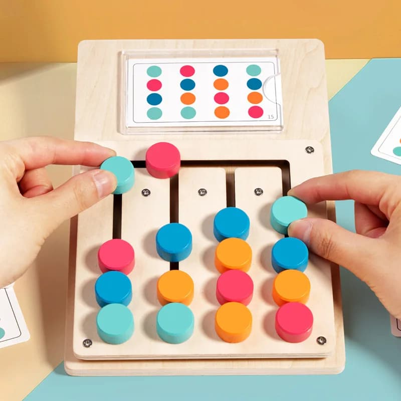 Kids Montessori Color Shape Matching Cognition Learning Board Logic Thinking Training Hand Eye Coordination Toddler Toys Gifts