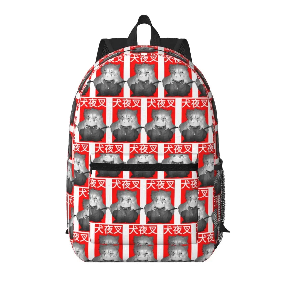 Zaino rosso Hanyou per studenti, borsa da scuola, zaino da viaggio per escursioni, per uomo e donna, borsa a tracolla