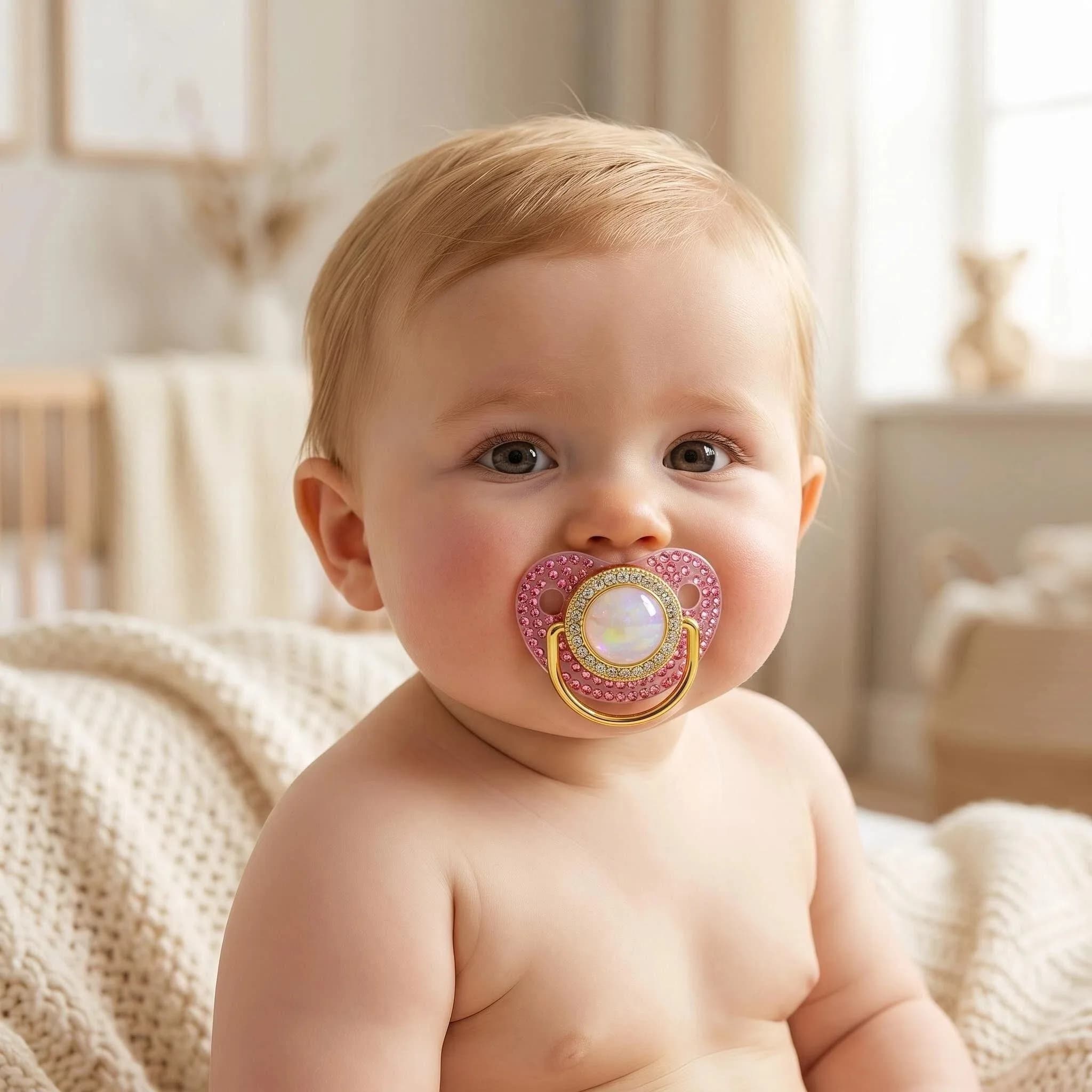 Soft Silicone Baby Pacifier Simulated Nipple Design with Dust Cover BPA Free Comfort Soothing Teether Pacifier for Newborn