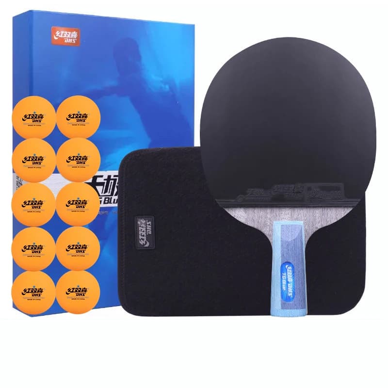 DHS Racchetta da ping pong TB6 Ping Pong Paddle Arco di stagno e skyline Impugnatura dritta Lama da ping pong offensiva professionale di fascia alta