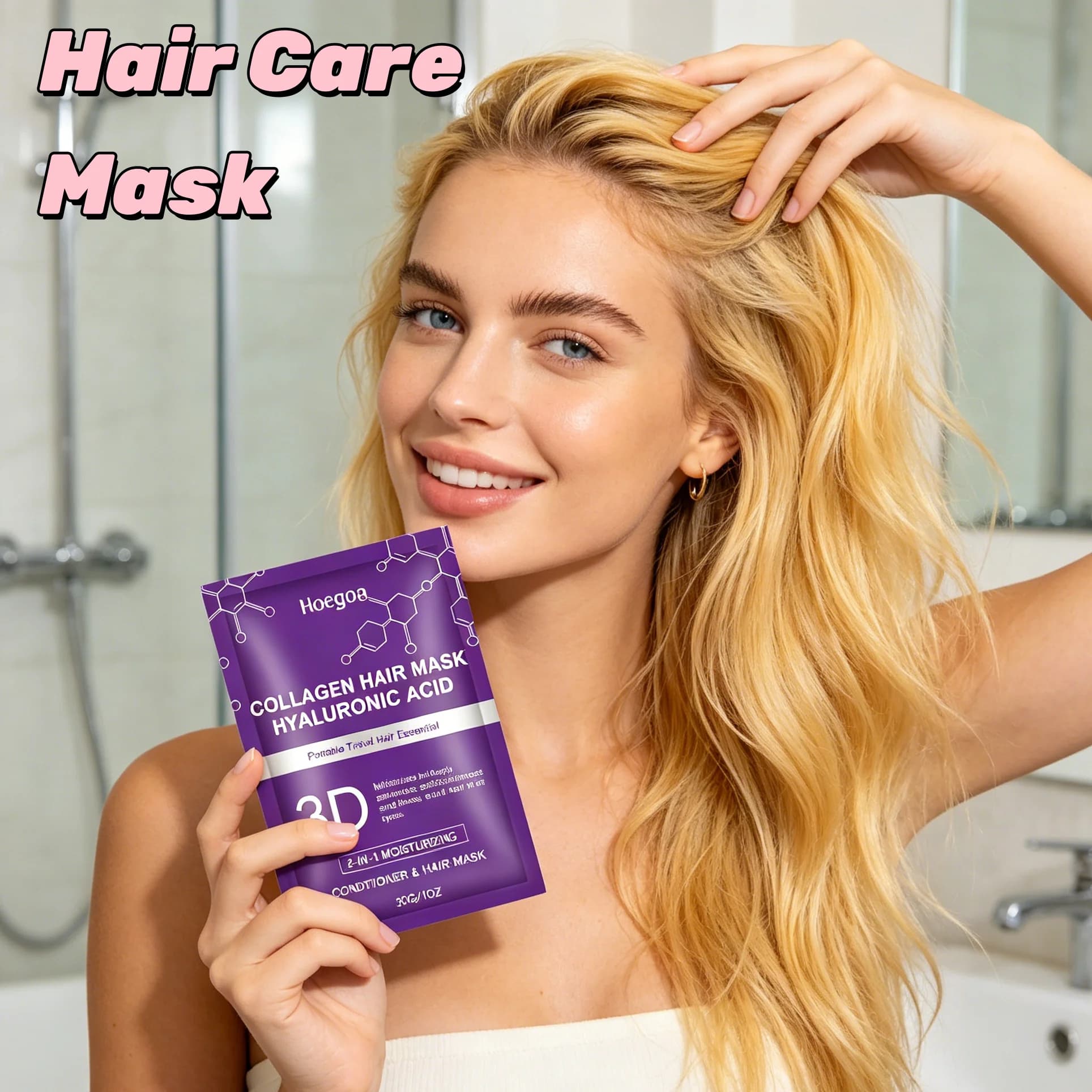 Disposable Hyaluronic Acid Hair Mask No Steam Leave-in Deep Hydration Repair Dry Frizzy Hair Portable Travel Hair Care Pack