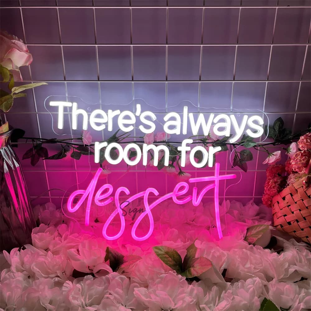 Ci è sempre la stanza per il dessert Insegna al neon Cake Shop Ristorante Decoeation Luci al neon a led Dessert Coffee Cafe Shop Decorazione da parete