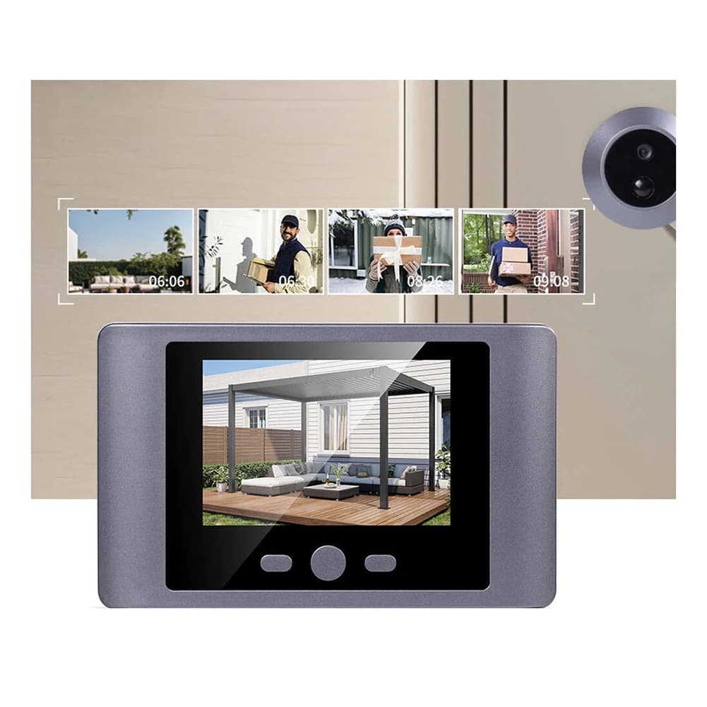 Mini Telecamera Spioncino Intelligente Wireless con Rilevamento di Movimento PIR, Schermo Digitale da 2,8 Pollici per Porta d'Ingresso