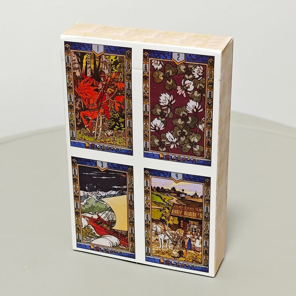 Mazzo Oracle delle fate russe 36 carte Lenormand 9 * 6 cm basate sui disegni del pittore Ivan Bilibin