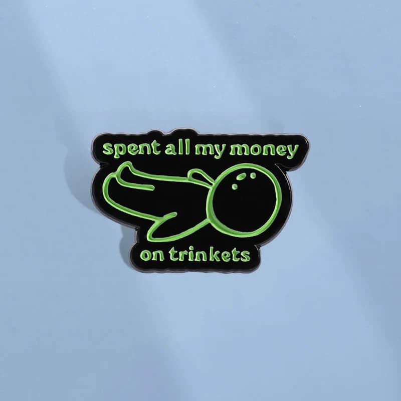 Funny Green Enamel Pin Mental Health Brooch Pines Lapel Pins Badge on Backpack Clothing Accessories Fashion Jewelry Friends Gift