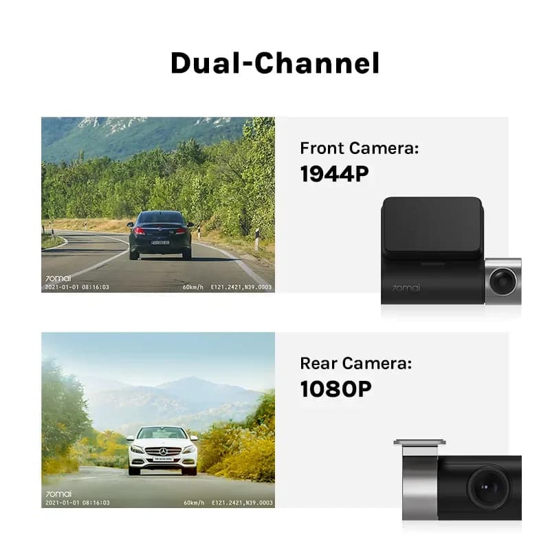 -For 70mai a500s-1 2 inch Dual Sight GPS ADAS Dashcam front and rear Car camera 24H Parking DVR Dual dvr Dash Cam