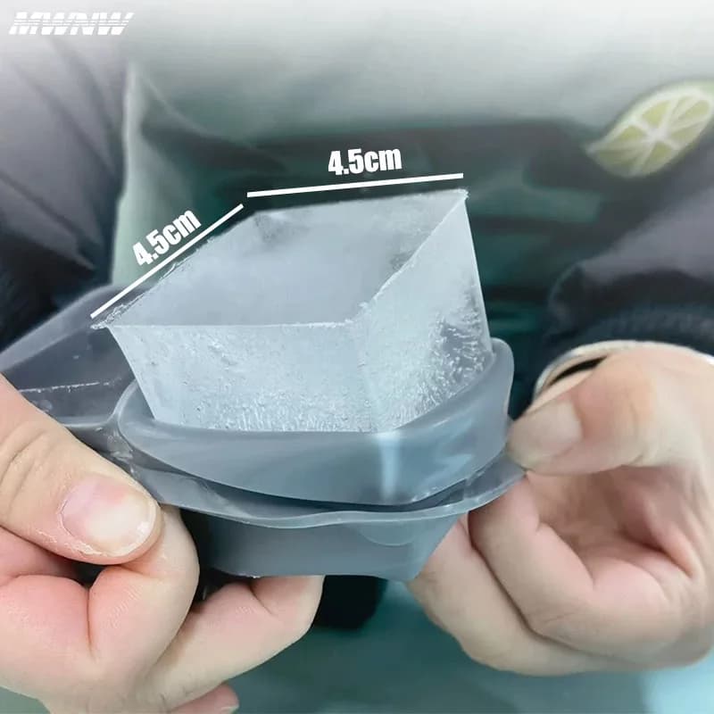 4 griglie grande vassoio di ghiaccio scatola di stampi grande cubetto di ghiaccio in silicone per uso alimentare vassoio quadrato stampo fai da te bar pub vino blocchi di ghiaccio modello creatore