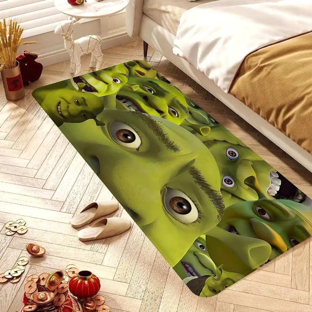 Cartoon Green S-Shrek Zerbino Stile nordico Camera da letto Soggiorno Zerbino Casa Balcone Antiscivolo Alfombra
