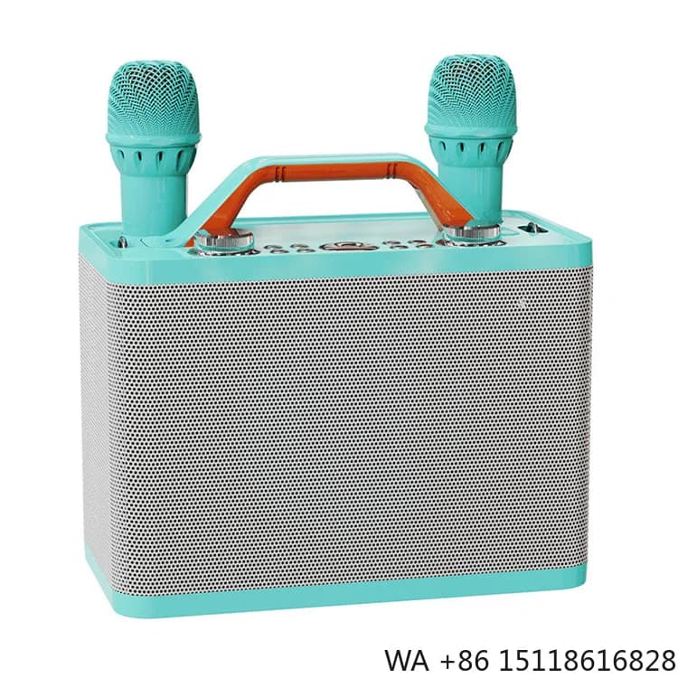 Factory Price Dynamic Karaoke System Rechargeable Battery Wireless Karaoke Machine Speaker with 2 Mic for Home KTV