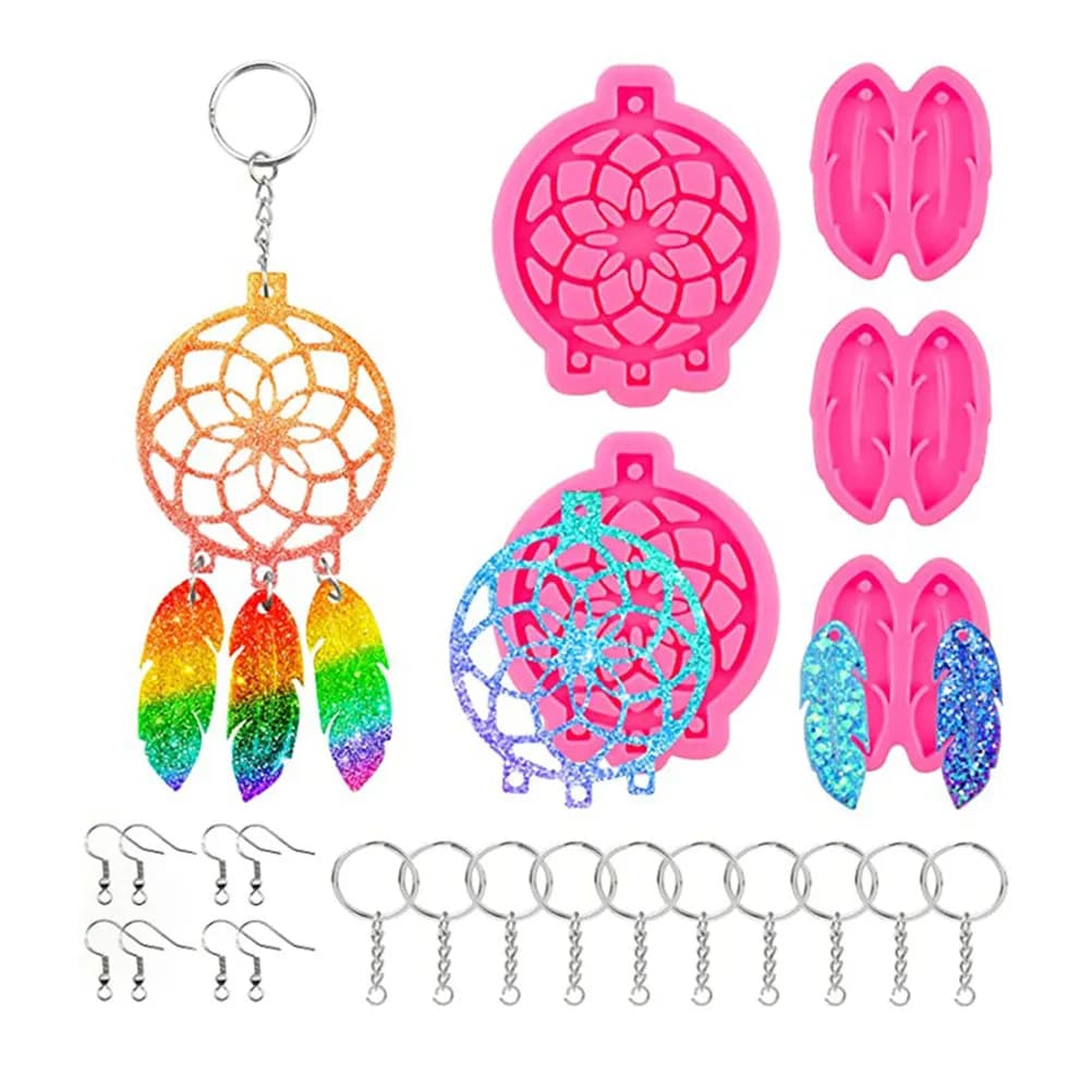 71Pcs Creative Dream Catcher Mold Set High Quality Non Stick Silicone for DIY Earrings Pendant Jewelry Making Craft Casting