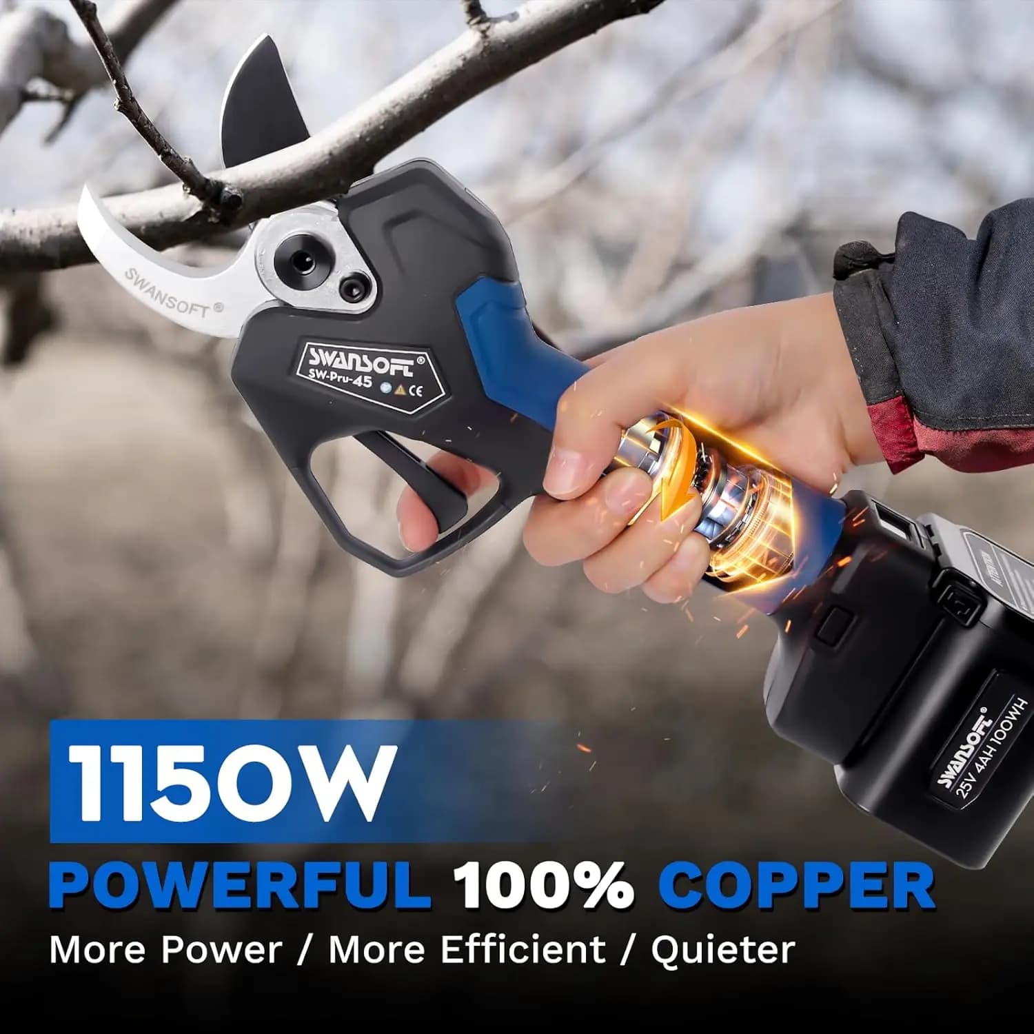 45mm Wireless Power Drills for Gardening, Cut with 2 Batteries