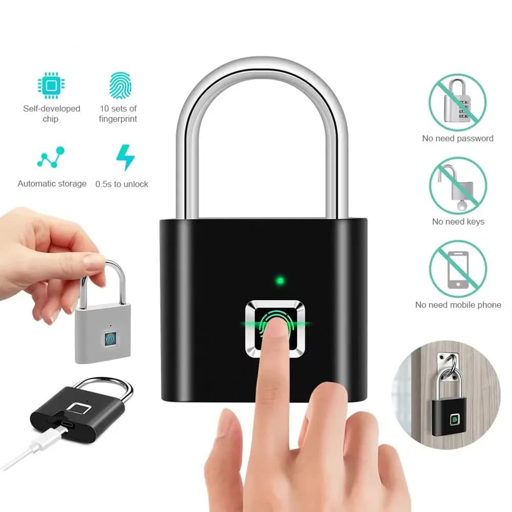 TTLock APP Bluetooth Forte lucchetto intelligente Blocco impronte digitali Mini borsa senza chiave Aleax Google Home Serratura elettronica IP67 per esterni