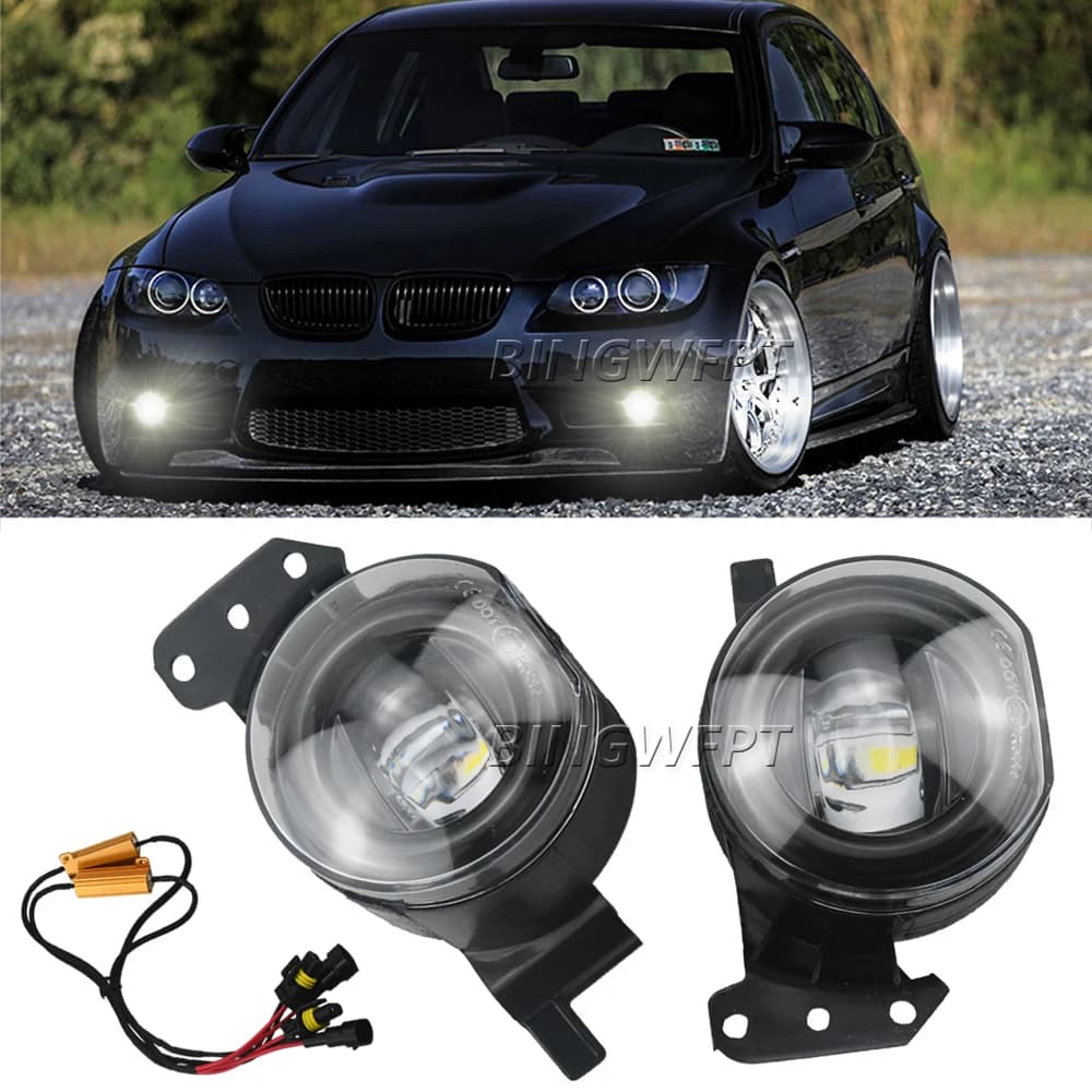 2PCS LED Nebbia Dell'automobile Della Luce di Nebbia di Giorno Corsa E Jogging Lampada DRL 12V Per BMW E60 E90 E63 E46 323i 325i 328i 335i 525i 530i 545i 550i