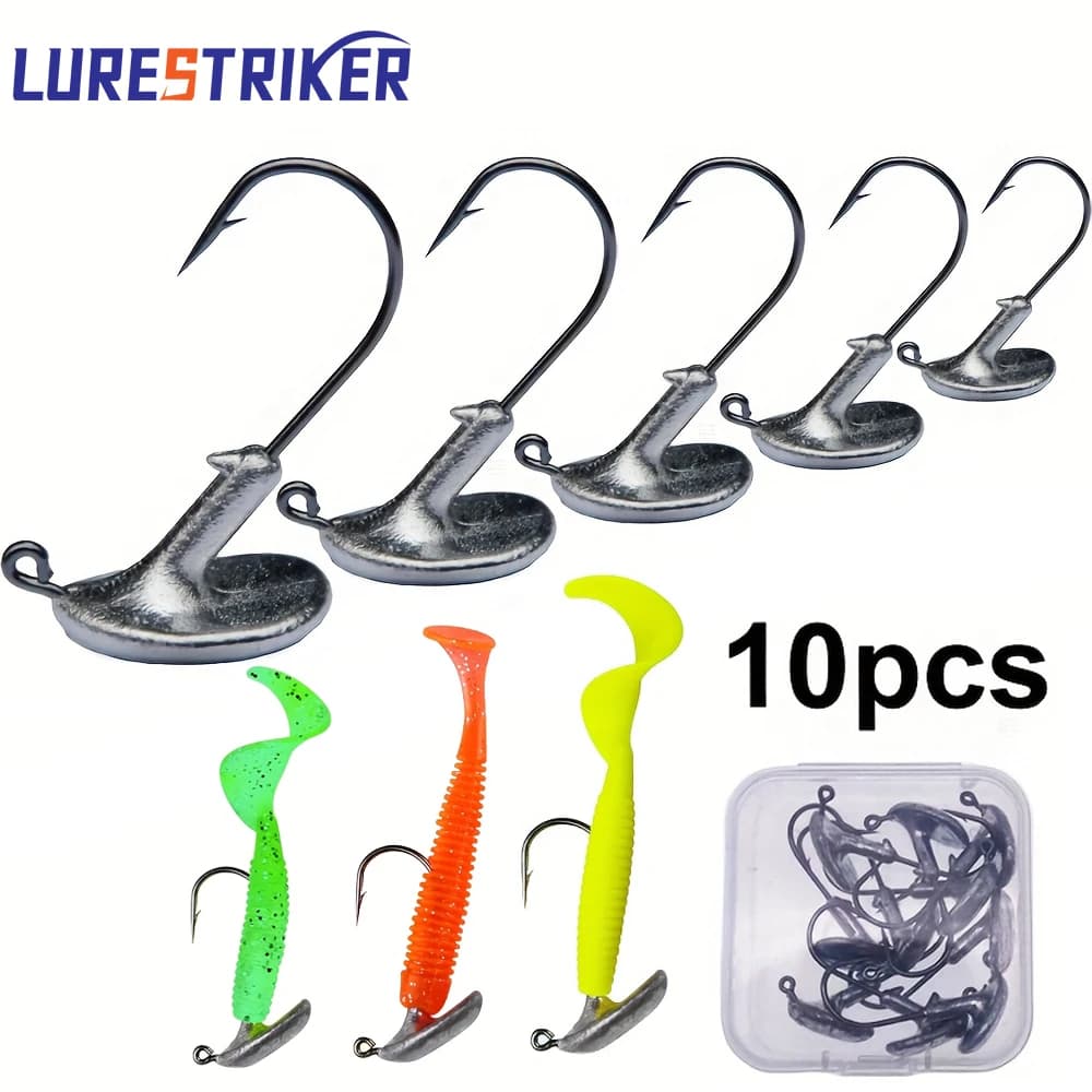 Lurestiker 10 pieces per box 3.5 g 5 g 7 g 10 g 14 g set of hooks for fishing baits, I love for soft worm baits, fishing hooks Jig Tumbler Head equipment for bass