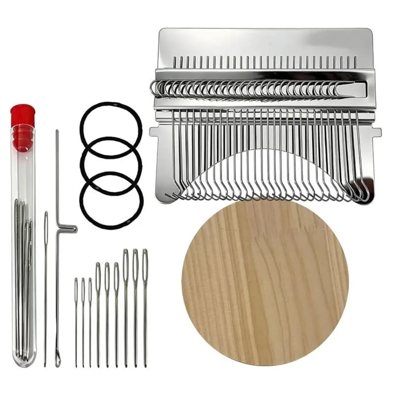 ABUG-Darning Looms Kit Knit Patch Maker Tool For Visible Mending, For Jeans, Socks& Sweaters, Nozzle Weave Sewing Craft Set