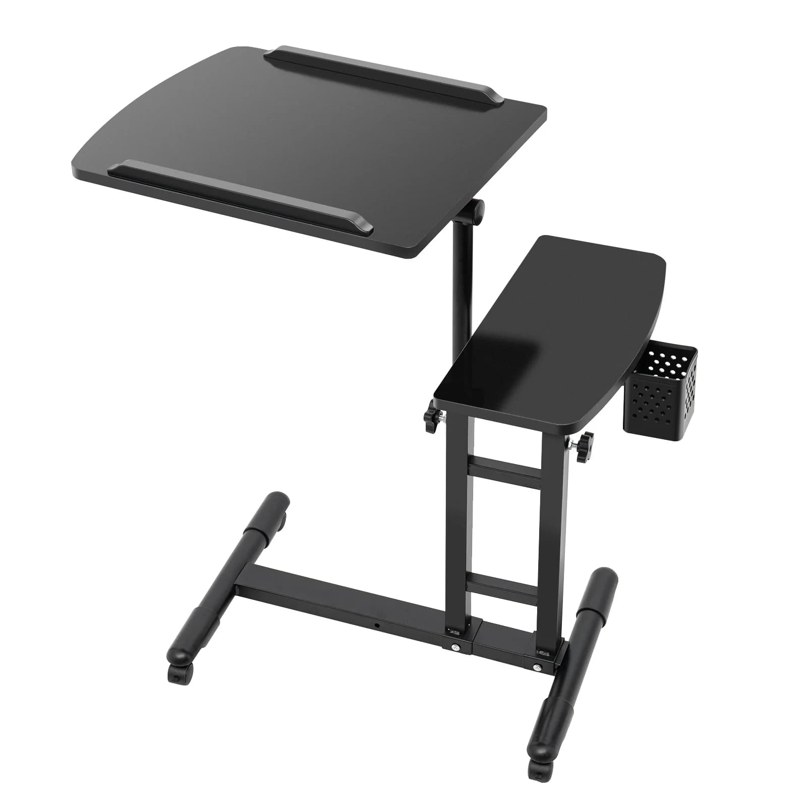 Stazione di lavoro portatile per tatuaggi ad altezza regolabile Tavolo con bordo in ferro nero e densità a doppia superficie 57,5-90 cm12,5 kg Portante