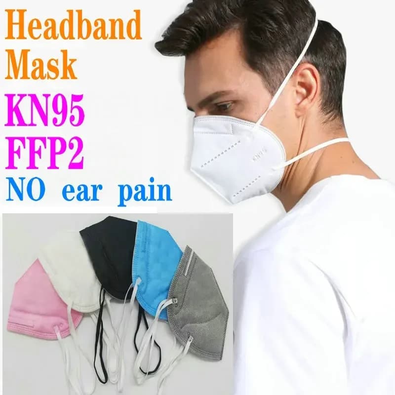 FFP2 fascia Mascarillas CE KN95 maschera nero bianco 5 strati maschera facciale KN95 filtro respiratore maschera bocca adulti filtro