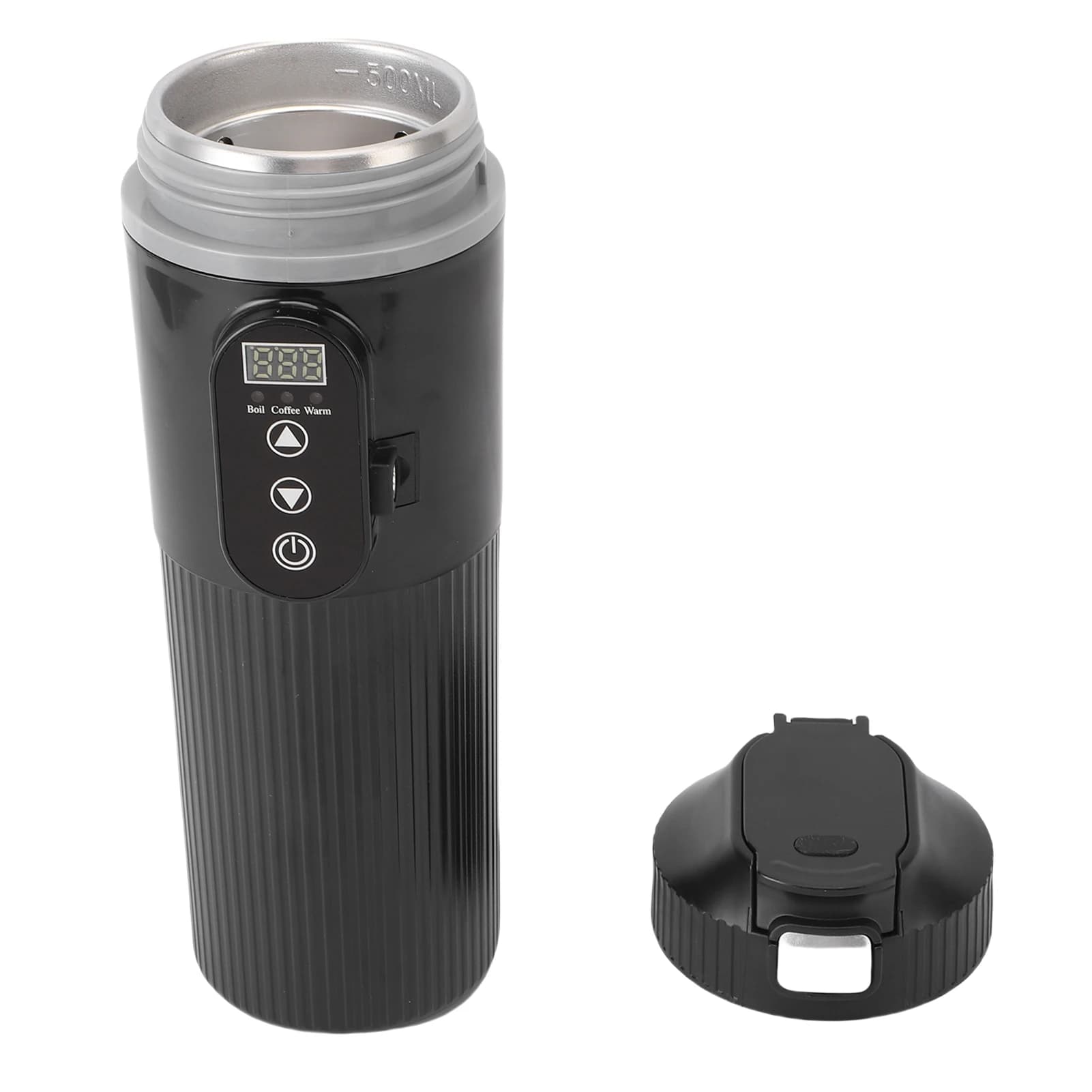 Electric kettle for car anti-coating from 25 to 100 °C Stainless Steel 304 Car Warmer from 500ML, Anti-goccia, for Milk