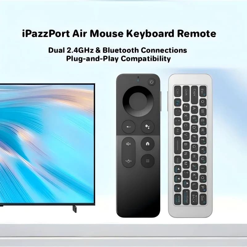 iPazzPort 2.4G e Bluetooth Mini tastiera wireless Air Mouse-Plug&Play telecomando portatile per Smart TV, Android TV Box, PC, proiettore