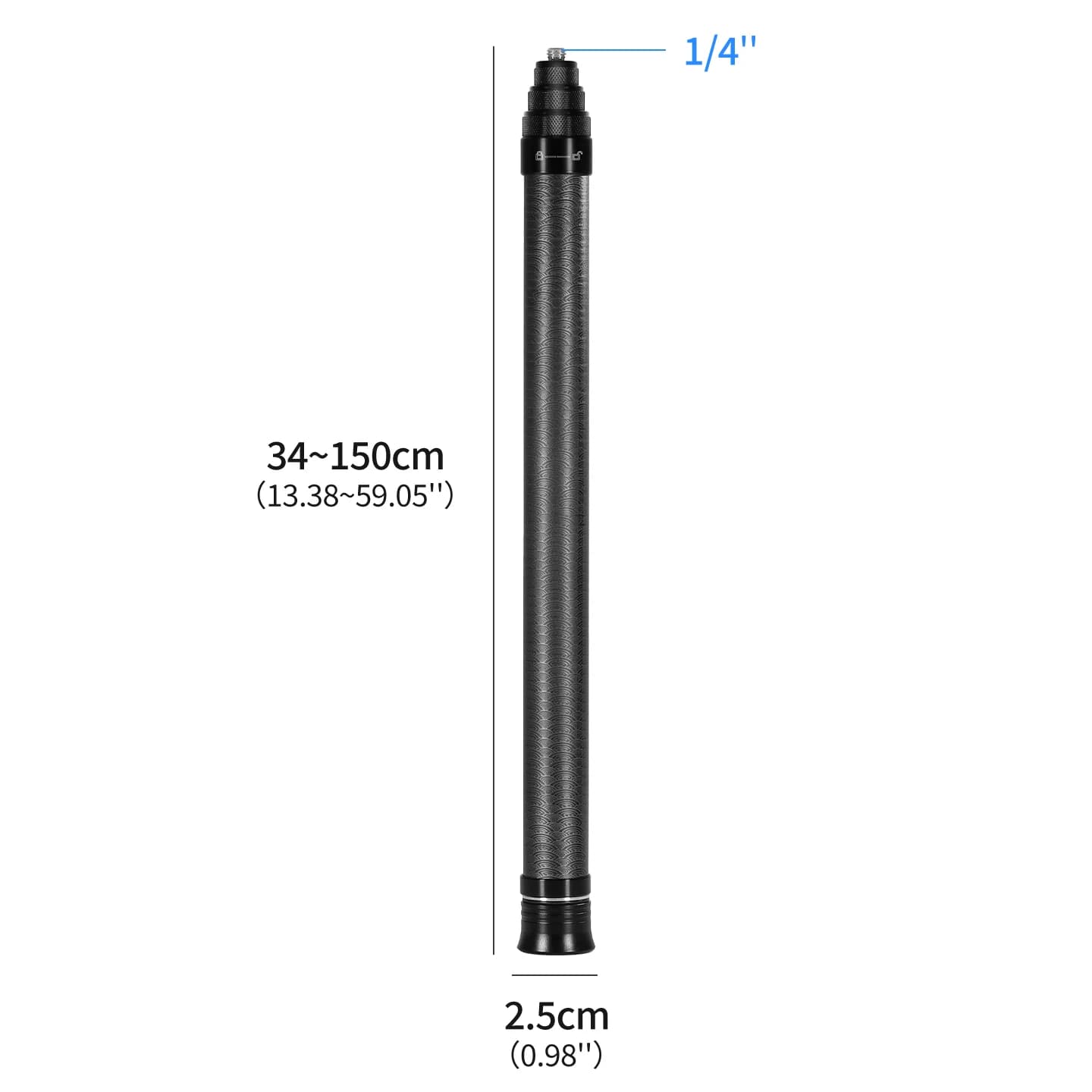 Bastone selfie esteso in fibra di carbonio 1.5M/3.0M per Insta 360 X5 4 3 per GoPro DJI Action 5pro 4 3 Insta360 Accessorie