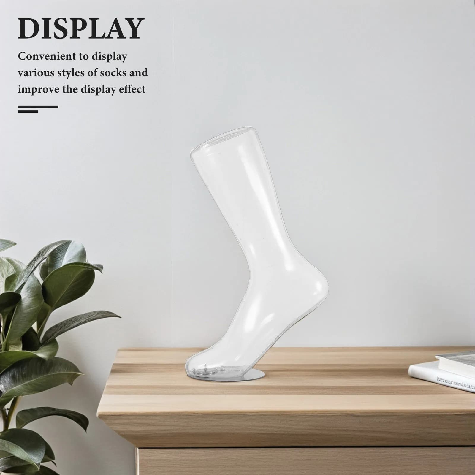 Transparent Female Foot Display Magnetic Stand Socks Showcase Realistic Appearance Stable Lightweight Portable Durable Reliable