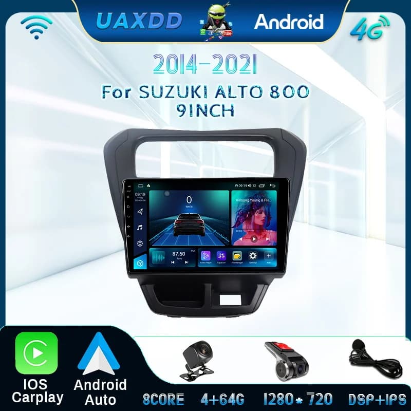 Android Per SUZUKI ALTO 800 2 Din Car play GPS radio stereo fascia lettore video HD schermo di navigazione multimediale Kit fotocamera da 9 pollici