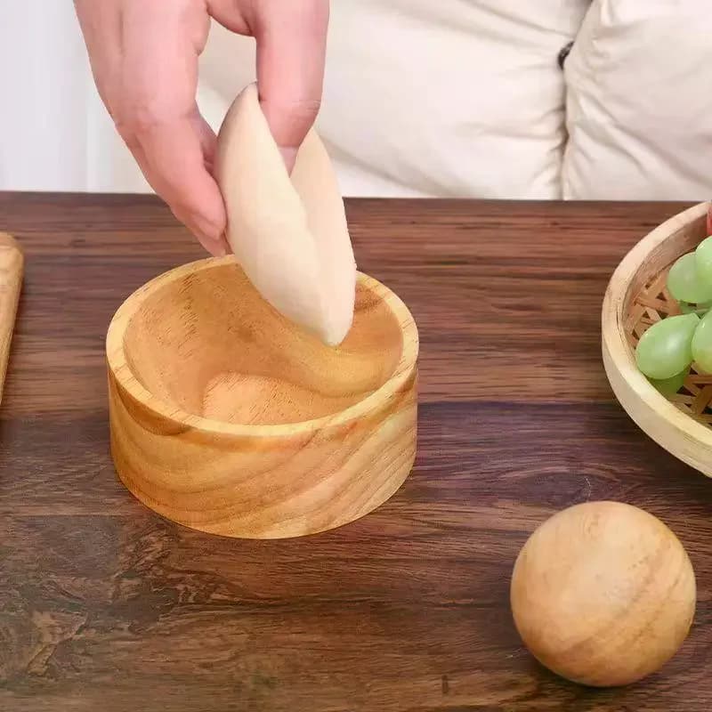Stampo in Legno per Sfoglie di Ravioli, Utensile per Pasta a Forma Rotonda, Stampo Riutilizzabile per Fare Involucri per Ravioli Fai-da-Te