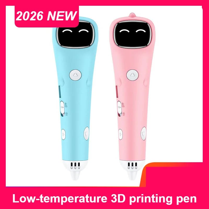 NEW 3D Pen at Low Temperature with LCD Screen for Drawing and Printing, 200M PLA Filament for Children, Support Russian and English
