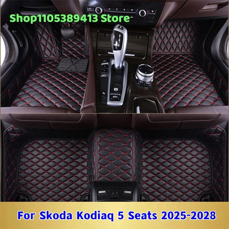 Custom Leather Car Mats for Skoda Kodiaq 5 Posts 2025 2026 2027 2028